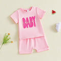 Baby Sister Embroidered Tee + Shorts Outfit