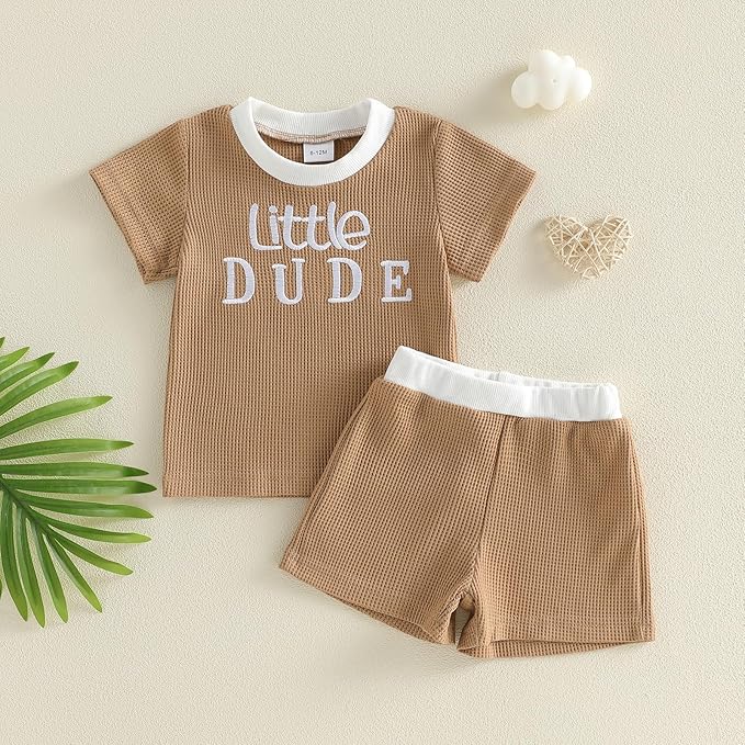 Little Dude Tee + Shorts Outfit